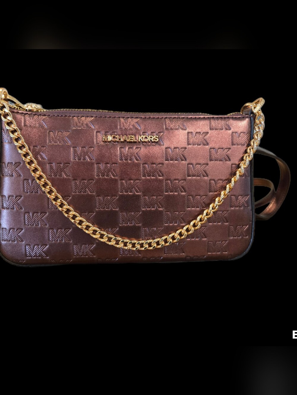 Michael Kors Metallic Plum MK Chain Shoulder Bag